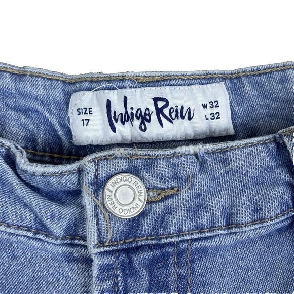 Distressed Wide Leg High Rise Jeans Ripped Denim Casual Womens Size 17 W32 L32 - Picture 4 of 15